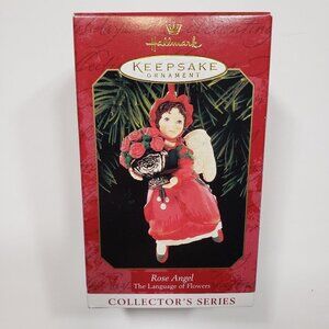 NWT The Language of Flowers Rose Angel 1999 #4 Series Hallmark Keepsake Ornament